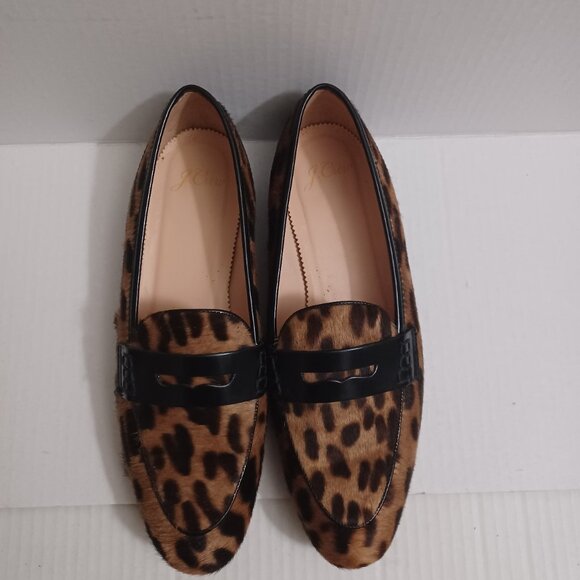 J. Crew Shoes - J.CREW ACADEMY LOAFERS IN LEOPARD CALF HAIR SIZE 7.5